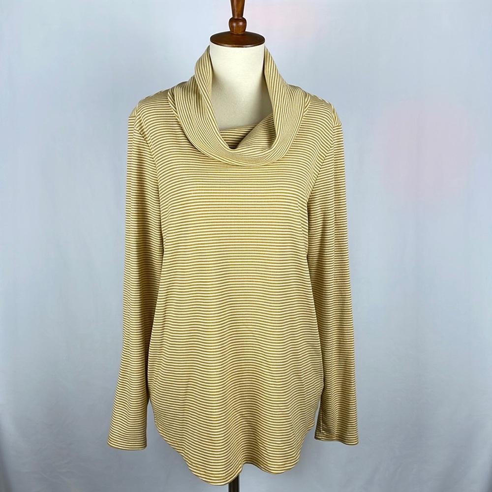Tahari Striped Cowl Neck Sweater